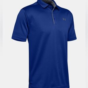 UNDER ARMOR MEN S LOOSE FIT HEAT GEAR BLUE POLO GOLF CRUISE RESORT VACATION S/S